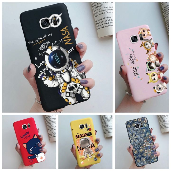 For Samsung S7 Edge Case Soft Silicone Cover Stylish Astronaut