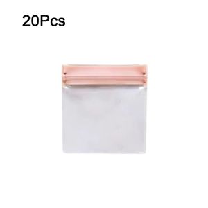 MMLUCK 20Pcs Transparent Jewelry Package Bags Double Zip EVA Small Earrings Bracelet Storage Pouch Practical Self Adhesive Jewelry Zipper Bag For Home