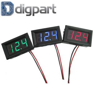 Digital Voltmeter 0.56 inch DC 4.5-30V Red Merah Panel Sepeda Motor
