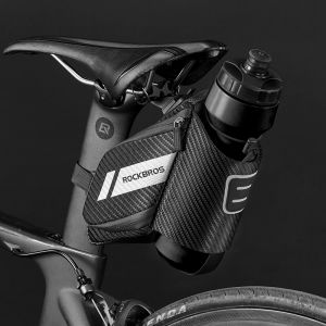 ROCKBROS Bike Saddle Bag With Water Bottle Pocket Waterproof MTB Bike Rear Bags Cycling Rear Seat Tail Bag Bike Bags