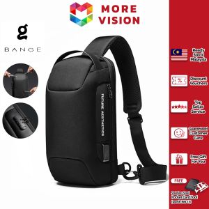 Bange Rambo Sling Bag Shoulder Crossbody Anti-theft Lock Fashion Chest Waterproof USB Men Beg Silang Lelaki 防水胸包单肩包斜跨包