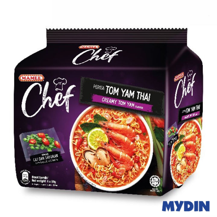 Mamee Chef Instant Noodle - Creamy Tom Yam Flavour (4 x 88g) | Lazada