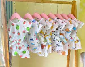 CantikBaby 100% Kapas Set Lengan Pendek Butang Bayi Baru Lahir hingga 3 Tahun Pakaian Harian Kanak-Kanak Lelaki Perempuan Baju Rumah Comel & Selesa Kain Lebih Lembut Boleh Campur Jenis l Cute Cotton Newborn Button T-Shirt