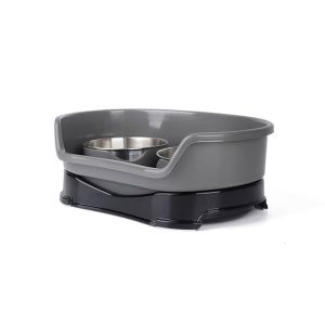 ZENDO12 with Baffle Stainless Steel Dog Bowl Non-slip Eating and Drinking Water Feeding Basin Water Bowl Stylish Anti-tipping Pet Double Bowl Pet Feeding Supplies