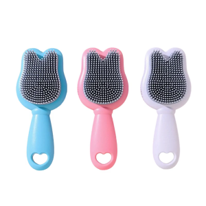 Silicone Hair Scrubber Baby Bath Brush Cartoon Rabbit Pattern Bath Brush Scalp Massager Skin Friendly Head Scrubber