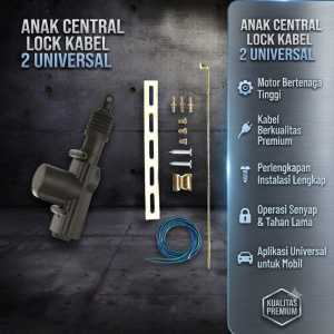 Induk Anak Motor Central Lock Door Kabel 2 K2 Universal Lock System 12V Volt Sistem Kunci Pintu Mobil Kaki 2 Otomatis