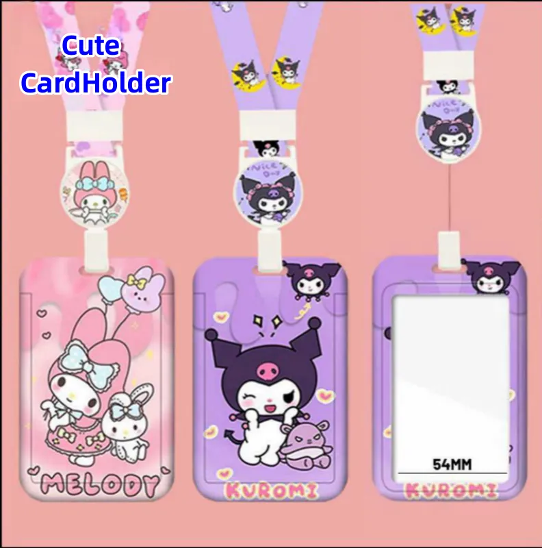 Sanrio Telescopic Hanging Rope Card Sleeve Kuromi Cinnamoroll Bag Pendant  Telescopic Easy-Pull Buckle Card Holder | Lazada PH