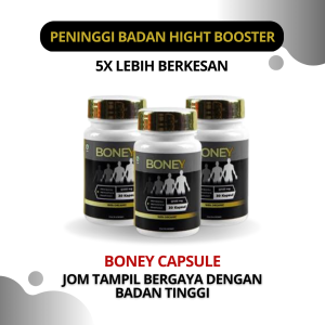 SUPPLEMENT TAMBAH TINGGI BADAN CAPSULE BONEY ubat tinggi badan hight up boster Increase Bantu Naikkan Tinggi Badan 5-10cm dalam massa 7-10HB Body Fit Pertumbuhan Tulang Anak Anak Remaja Dewasa Body Building Lulus KKM Terbaik Malaysia