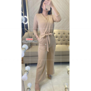 135A# Jumpsuit Polos Scuba Wanita Terbaru / Jumsuit Panjang Silang Jessiecollection