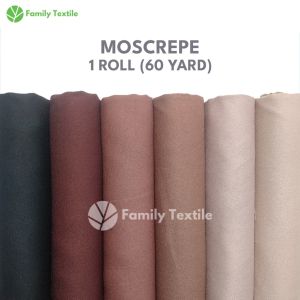 Kain Mosscrepe 1 Roll 60 Yard Moscrepe - Bahan Gamis Kulot Atasan Bawahan Premium