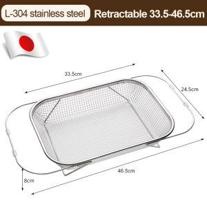 Kitchen Sink Drainer Basket Stainless Steel Telescopic Dish Drying Rack Fruit Vegetable Drainer Holder Tableware Drain Basket Washing Vegetable Mesh Basket Dish Organizer with Drainer Multifunction Storage Rack Drying Holder Kitchen Water Filter Rack