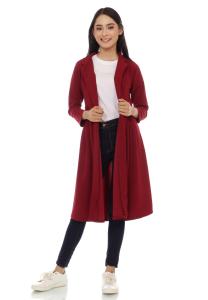 Cardigan Wanita Outer Atasan Muslim 710  Luaran Muslim Cardigan tebal buble crepe Coklat Tua