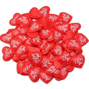 DOOUR 50PCS Chất liệu Satin Mềm Mại Những cánh hoa satin Đường kính 35mm Kết cấu mềm mại Trang trí cánh hoa cưới Lãng mạn Hình trái tim Quà tặng cánh hoa lãng mạn Tiệc cưới