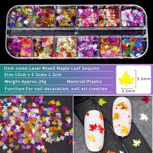 12 Grids Mixed Colors Nail Art Sequins Butterfly Shape Glitter 3D Nail Stickers Decal Decorations Nails Accessories