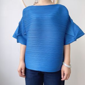 Miyake Pleated Personality Short Sleeve Large Size Loose Casual All-Match T-shirt #9319