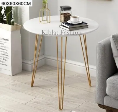 Meja Bulat Gold / Teras Table Round Coffe Meja Sudut minimalis Cafe Dining meja Kamar / Tamu