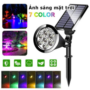 Đèn treo cố định năng lượng mặt trời 7led tích hợp pin lithium 2200mah đèn chiếu sáng sân vườn bãi cỏ sân vườn rgb nhiều màu ngoài trời
