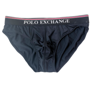 Briefs Polo Exchange Pria Elastis Motif Stripe Warna Merah/Navy - Set 2 Pcs