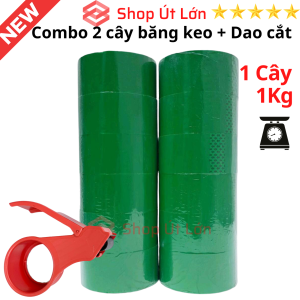 Combo 2 cây băng keo màu kèm dao cắt băng keo mỗi cây là 100yard Rộng 47cm lõi giấy 3mm mỗi cây 6 cuộn