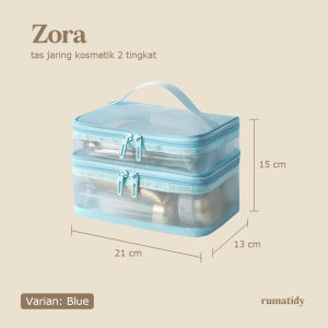 【RUMATIDY】ZORA Tas Jaring 2 Tingkat Pouch Make Up Kosmetik Skincare Travel Organizer