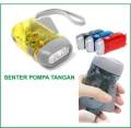 Senter Pompa Tanpa Baterai LED Light Hand Pressing Flashlight. 
