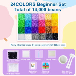 2400pcs Magic Water Perler Beads Not-iron DIY Children Fuse Beads Hand Crafts Educational Toys for Kids