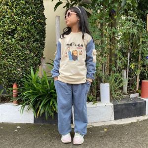 SETELAN ANAK BAJU DAN CELANA CARGO GAMBAR BOBA BUILD UP TERBARU