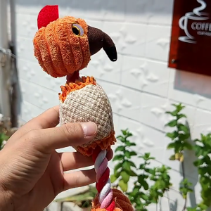 Dog Rope Fetching Toy Tug-of-war Game for Dogs Teething Chew Molar Toy Dog Cartoon Flamingo Toy for Indoor Dogs