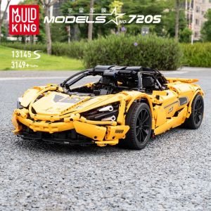 ⚠️现货⚠️ReadyStocks MOULD KING McLaren 720S 宇星 13145S 迈凯轮 720S 金黄色跑车模型 静态版 儿童拼装积木玩具