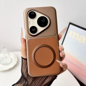 For Huawei Pura 80 Pro Case Hard PU+PC Magnetic Wireless Charging Protective Back Cover case For huawi Pura 70 80Pro Phone Shell