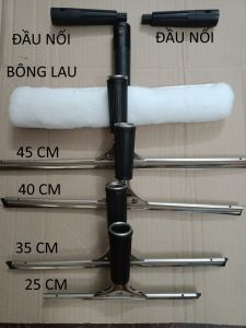 Tay gạt kínhcào nước inox 304 cao cấp cán bọc silicon lưỡi cao su siêu bềnlắp đươc dụng cụ có sẵn để thao tác trên cao
