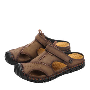 【CODQ】Plus Size(38-48) 2020 Summer New Tide Brand Mens Shoes Korean Slippers for men Flat Slip Non-slip Sandals for men