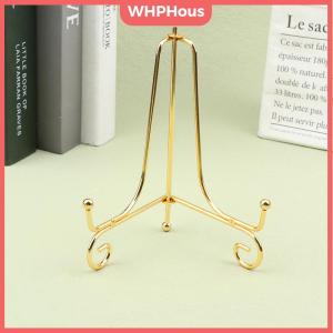 WHPHous Gold Iron Display Stand Craft Bracket Book Holder Photo Pedestal Bowl Dish Frame Picture Plate Rack Easel Storage Decoration
