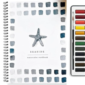 Twin Coil Binding Watercolour Sketchbook 200 Pages 120GSM Watercolour Paper Pad with 12 Color Watercolor Paint and Brush