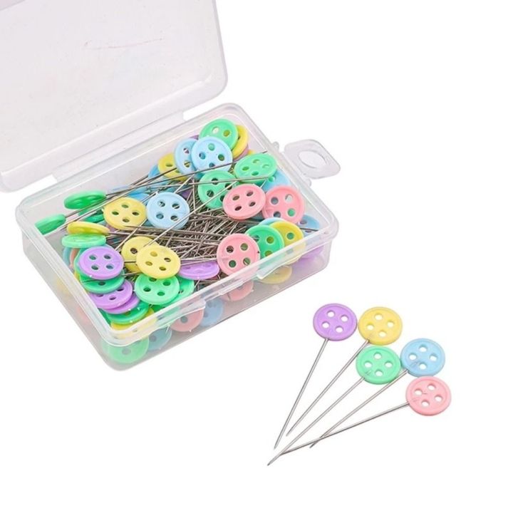 VGFD 100pcs Metal Dressmaking Pin Fixed Colorful Sewing Pins ...