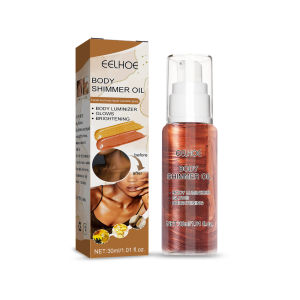 Eelhoe Body Shimmer Oil Fashion Highlighter Powder Spray Waterproof Body Leg Clavicle Natural Contour Palette Makeup Liquid High Gloss Glitter Powder Spray Highlighter Gloss Diamond Brightening Liquid High Gloss Body Oil（30ml）