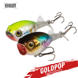 Kingdom fishing lures GOLDPOP Fishing Lures 35mm Floating Whopper Popper&Sinking Pencil Hard Bait Soft Rotating Tail Topwater Plopper Wobblers