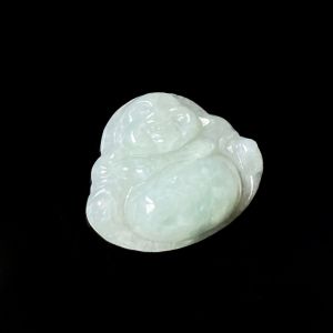 Natural Burmese Jade Buddha Pendant Lustrous with Flower Patterns Large Belly Jade Buddha Necklace Small Ornament for Live Streaming and Street Selling 2026