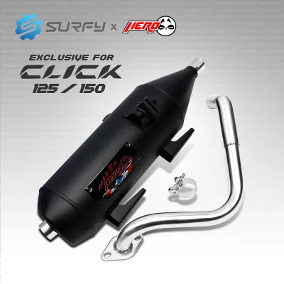 Racing Hero Power Pipe Open Muffler Set With Stainless Elbow Thailand Style | LTO Inspection Passed 83.1 dB For NMAX Aerox V2 / Click 125i 150i / Mio / Wave / PCX 160 / ADV 160