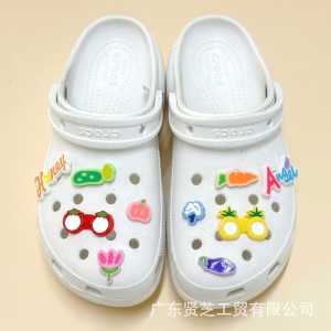 10Pcs Crocs Jibbitz Charms Cartoon Pineapple Strawberry Shoe Flower Decoration Detachable Shoe Buckle for Crocs