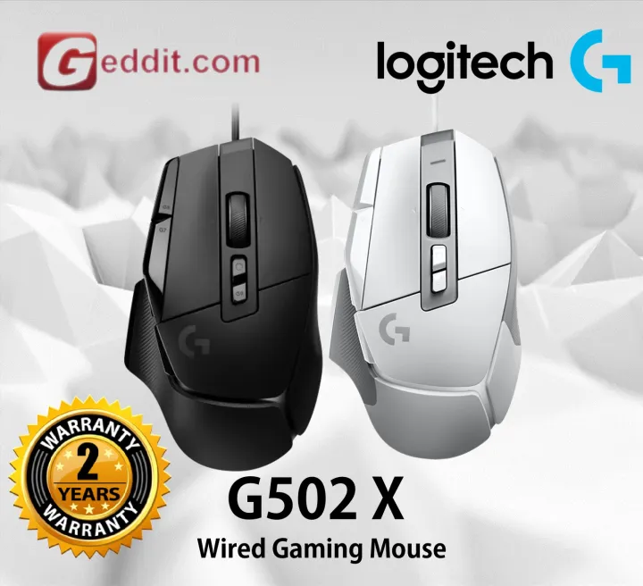 LOGITECH G502X WIRED GAMING MOUSE - LIGHTFORCE HYBRID OPTICAL-MECHANICAL PRIMARY SWITCHES HERO 25K G502X