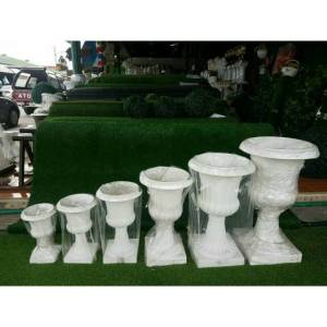 🚀ส่งเร็ว🚀กระถางโรมันสามส่วน🎉 เป็นพลาสติกหนา - ทรงสูง - 6 ขนาด - เปรียบกับสีทอง