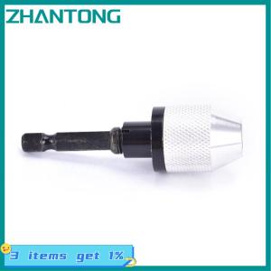 ZHANTONG 1 4 Hex Shank Keyless Drill Chuck Quick Change Bit Driver Converter Adaptor