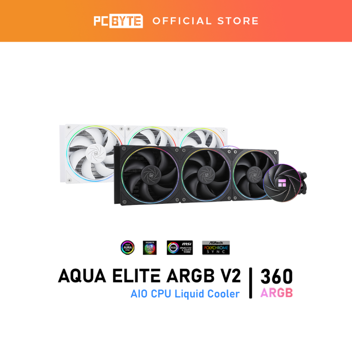 THERMALRIGHT Aqua Elite 360 ARGB V2 CPU Waterkoeler - 360mm Radiator, 3x120mm PWM Fans, Voor AMD/Intel