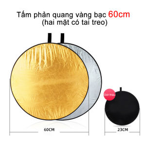 Tấm Hắt Sáng 2 Trong 1 Tròn Kích Thước 60/80/110cm - Phản Xạ Bạc Vàng Chụp Ảnh Chuyên Nghiệp Phụ Kiện Đèn