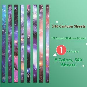 QIHUISHI ดาวห้าแฉกกระดาษดาวห้าแฉกพับได้ลายการ์ตูนดาวนำโชคสวยงามพับได้ด้วยมือพิเศษขนาดเล็ก