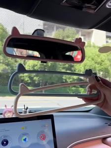secr For BYD Dolphin Surf Atto1 DolphinCar Rearview Mirror Frame Decorative Sticker Modified Cute Color Change Interior Sticker T6H1N