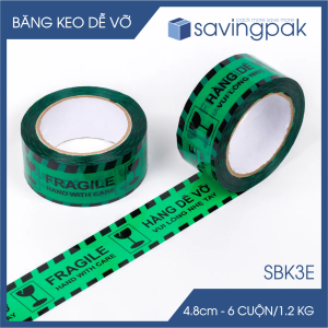 SBK3E - Băng keo hàng dễ vỡ màu xanh lá đen khổ 4.8 cm - 1 cuộn
