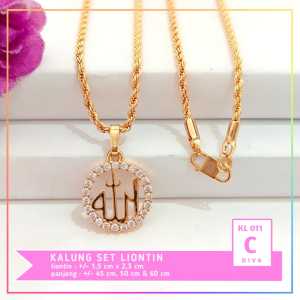 Cute Jewelry Kalung Tambang Dewasa Love Pita Perhiasan Lapis Emas Imitasi Kalung Wanita KL 011