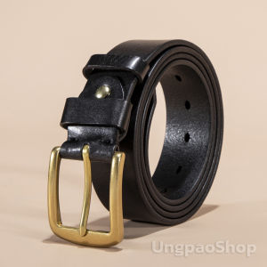 เข็มขัดหนังฟอกแท้100% เกรดAAA สำหรับเอว 25-42นิ้ว สไตล์วินเทจคาวบอย (BLหัวทองเหลืองอย่างดี) เข็มขัดผู้ชาย (แถมที่ตอกเจาะรูและวิธีตัดสาย)